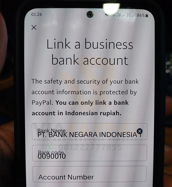 7 Digit Kode Bank Untuk PayPal