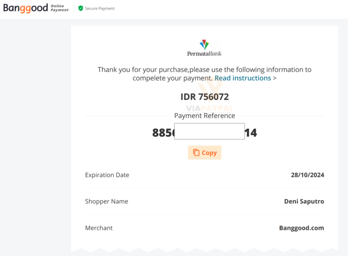 Cara Bayar Banggood melalui Transfer Bank atau Alfamart
