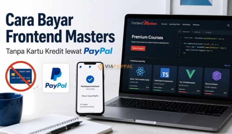 Cara Bayar Frontend Masters Tanpa Kartu Kredit lewat PayPal