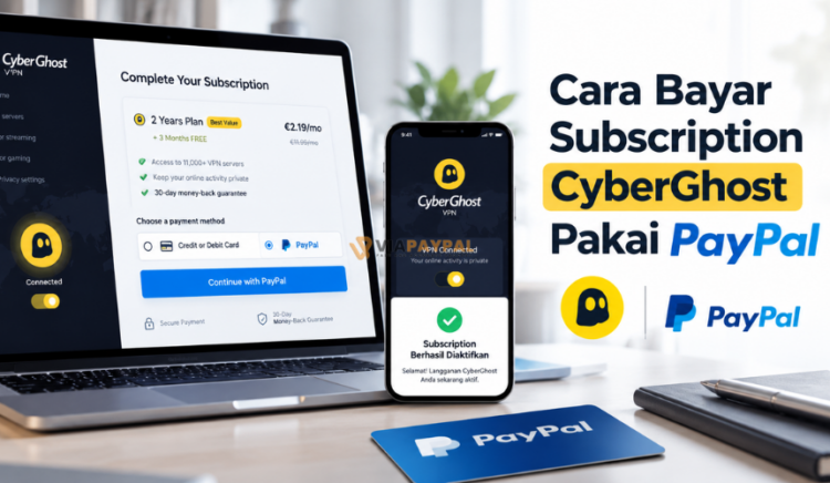 Cara Bayar Subscription CyberGhost Pakai PayPal