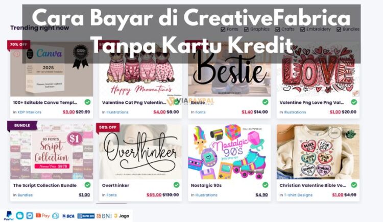 Cara Bayar di CreativeFabrica Tanpa Kartu Kredit