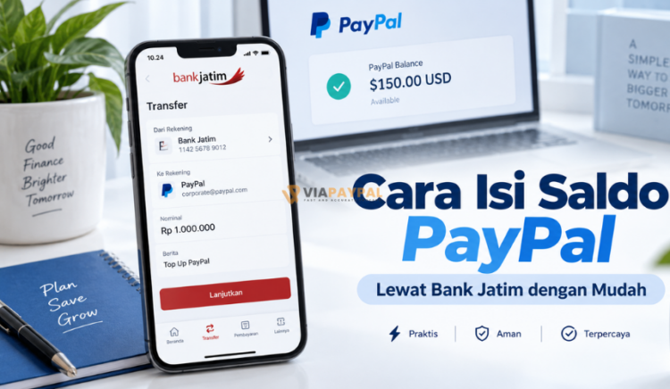 Cara Isi Saldo PayPal Lewat Bank Jatim