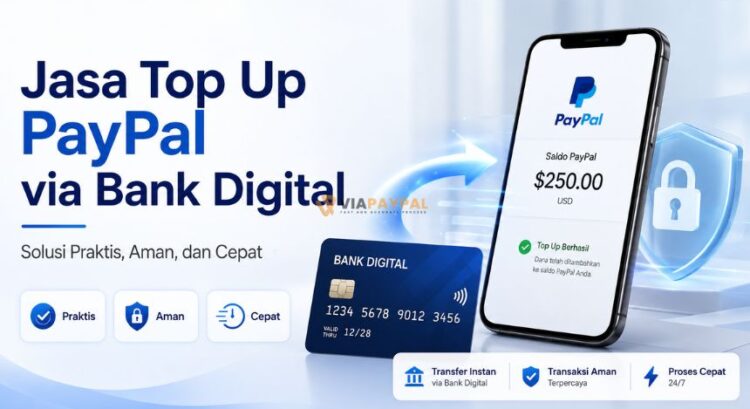 Jasa Top Up PayPal via Bank Digital