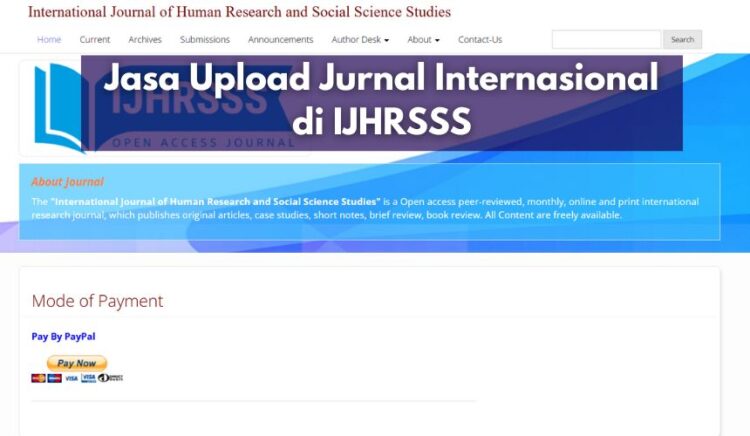 Jasa Upload Jurnal Internasional di IJHRSSS