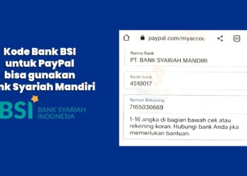 Kode Bank BSI Untuk PayPal dan Cara Menghubungkan ke PayPal