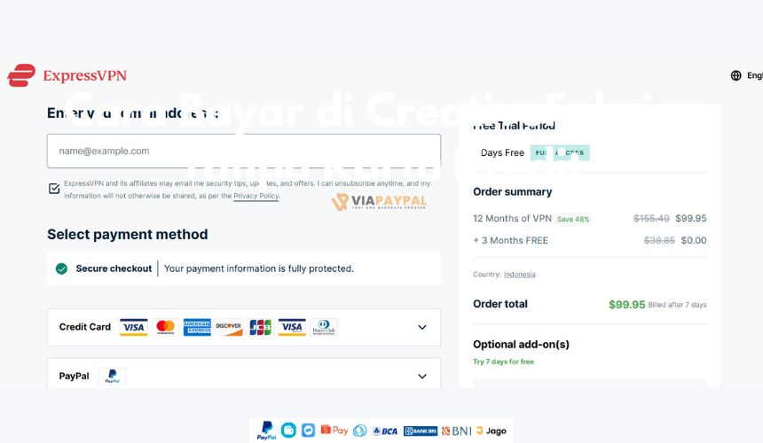 Metode bayar ExpressVPN