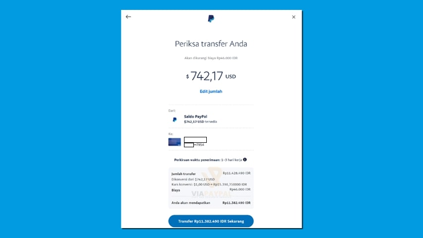 Tarik Saldo PayPal ke Rekening Bank BSI