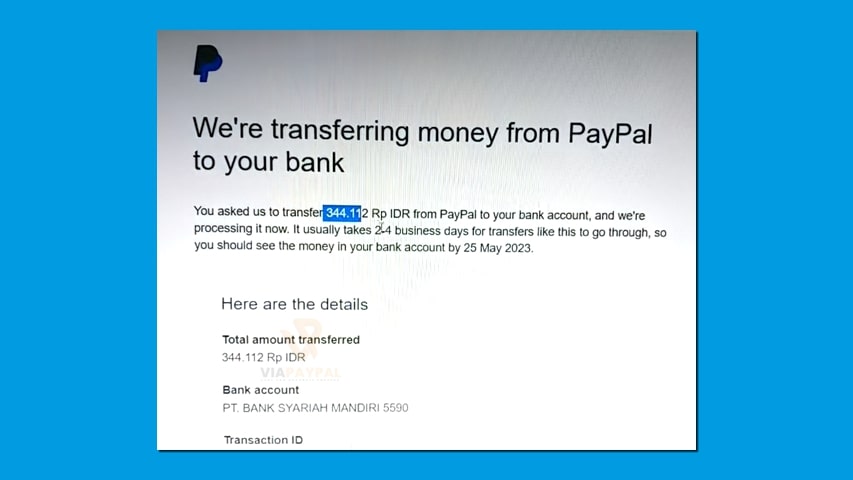 Tunggu Saldo PayPal Masuk ke Rekening BSI