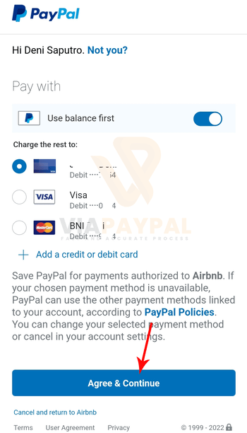 Cara bayar Airbnb dengan PayPal