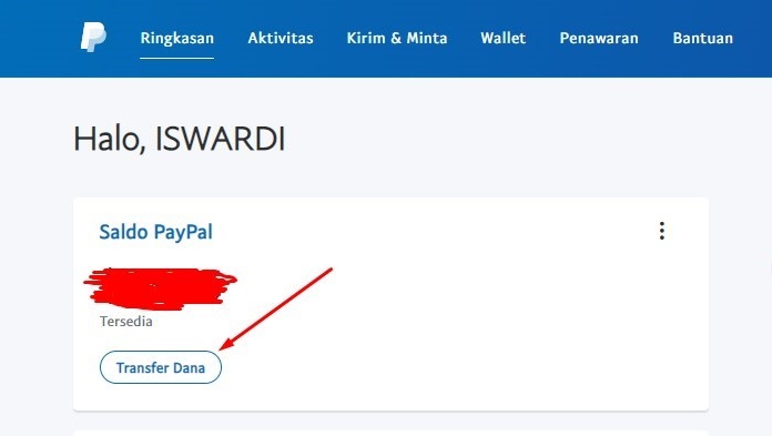 Cara Transfer Saldo PayPal