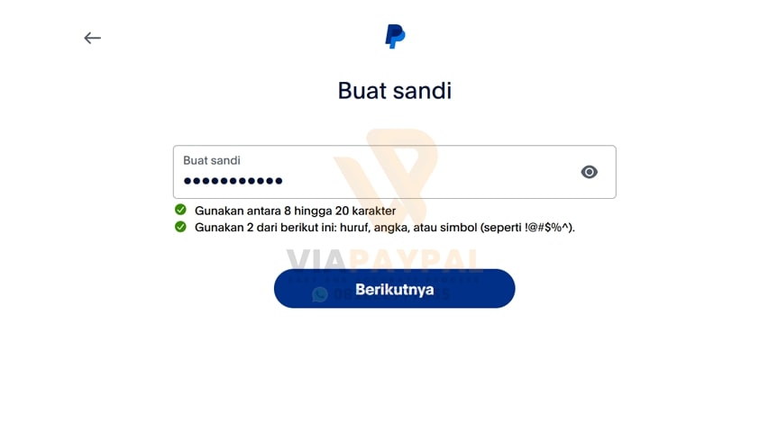 daftar paypal buat sandi