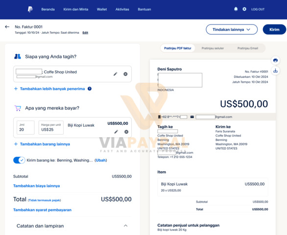 Menerima Uang dari Luar Negeri Menggunakan PayPal Melalui Invoice