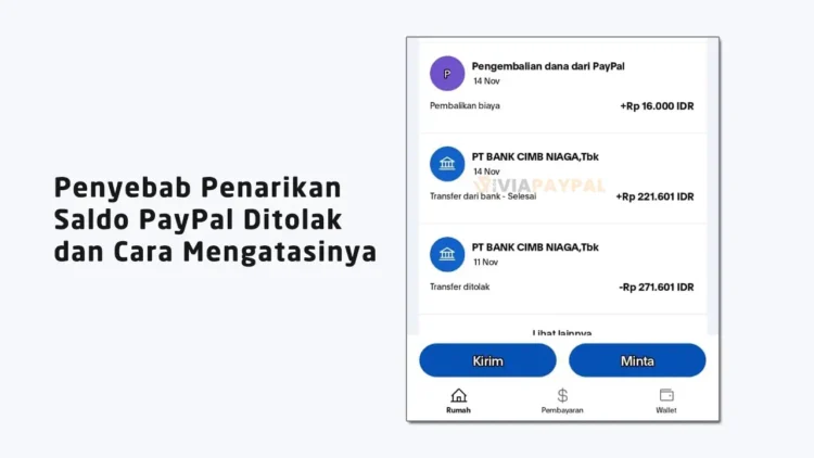 Penyebab Penarikan Saldo PayPal Ditolak dan Cara Mengatasinya