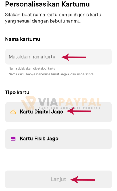 Personalisasikan Kartu Digital Bank Jago