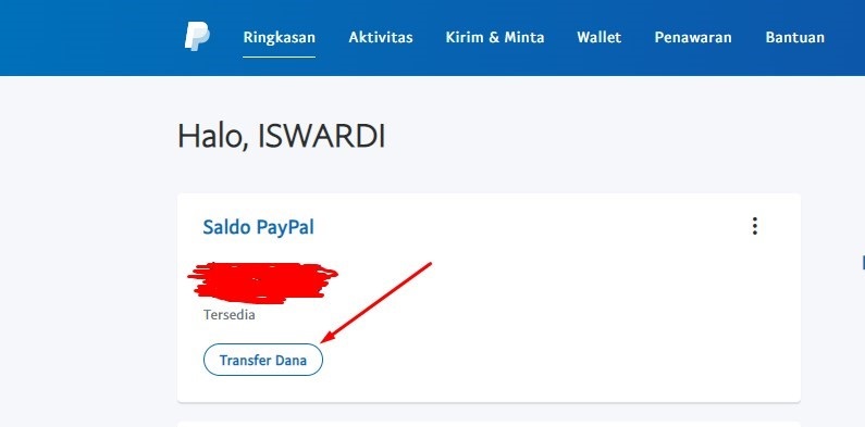 Transfer Saldo PayPal ke Rekening Bank